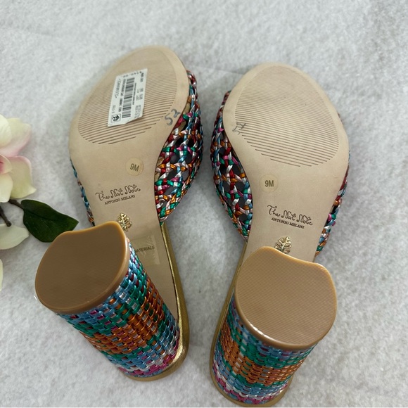 Antonio Melani x The Nat Note Riviera Rainbow Woven Metallic Slip-On Mules - Picture 12 of 16